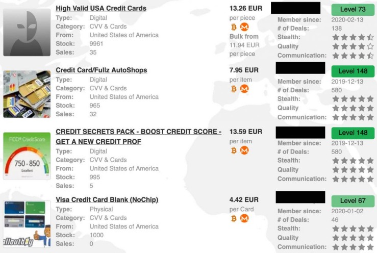 dark web buy credit cards